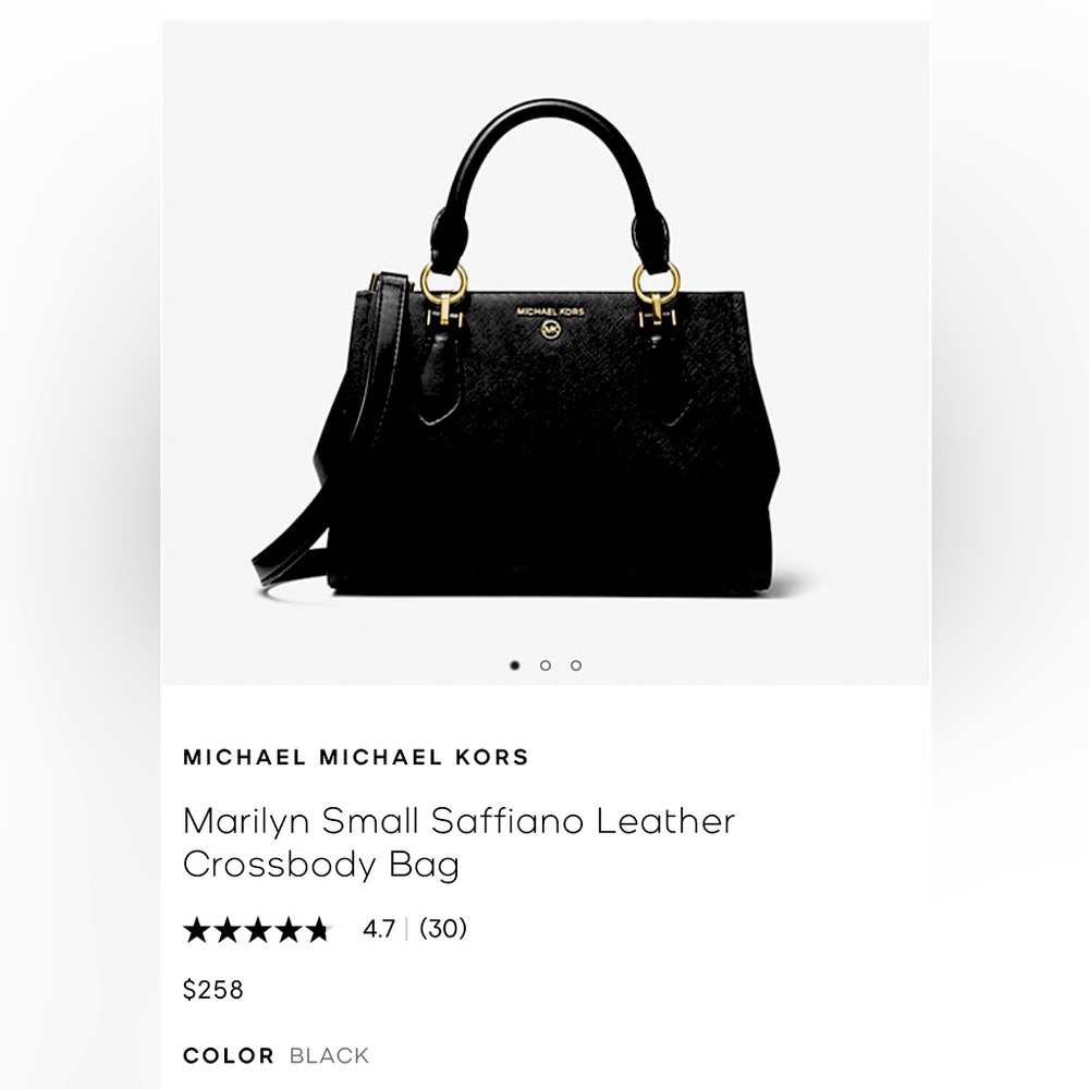 BRAND NEW Michael Kors Marilyn small Saffiano leather crossbody bag. Black